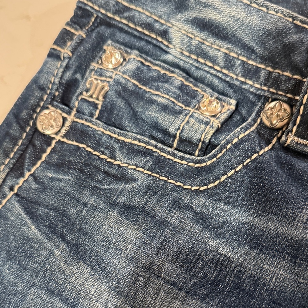 Miss Me Dark Blue Denim Bermudas - Picture 3 of 11